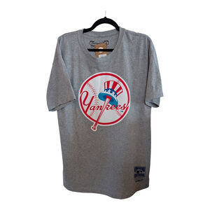 NEW New York Yankees Mitchell & Ness Cooperstown Collection T-Shirt L Gray